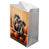 Grote Deen Puppy Herfst Delight Pompoen Medium Cadeauzakje (Achterkant Gekanteld)