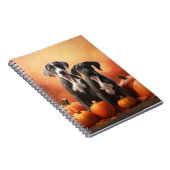 Grote Deen Puppy Herfst Delight Pompoen Notitieboek (Rechterzijde)