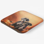 Grote Deen Puppy Herfst Delight Pompoen Papieren Bordje (Gebogen)