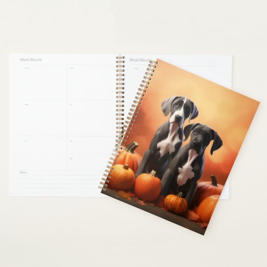 Grote Deen Puppy Herfst Delight Pompoen Planner (Display)