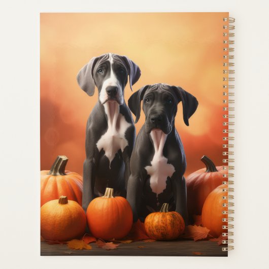 Grote Deen Puppy Herfst Delight Pompoen Planner (Achterkant)