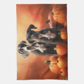 Grote Deen Puppy Herfst Delight Pompoen Theedoek (Verticaal)