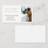 Grote Deen Sadly Looking Out Window voor Dog Walke Visitekaartje (Voorkant / Achterkant)