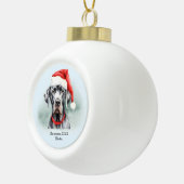 Grote Deen Santa Hat gepersonaliseerd Keramische Bal Ornament (Rechts)