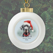 Grote Deen Santa Hat gepersonaliseerd Keramische Bal Ornament
