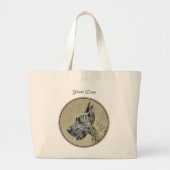 Grote Deen Schilderij Brindle Originele Pet Dog Ar Grote Tote Bag (Voorkant)