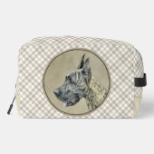 Grote Deen Schilderij Brindle Originele Pet Dog Ar Toilettasje (Achterkant)