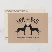 Grote Deen Silhouetten Bruiloft Save the Date Aankondigingskaart (Voorkant / Achterkant)