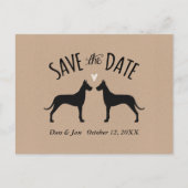 Grote Deen Silhouetten Bruiloft Save the Date Aankondigingskaart (Voorkant)