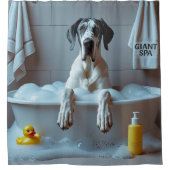 Grote Deen Sloppy Sleepy Schattige Funny Douchegordijn (Voorkant)