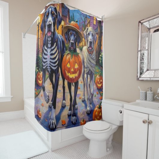 Grote Deen Trick-or-Treating Halloween kostuums Douchegordijn (In situ)