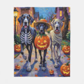 Grote Deen Trick-or-Treating Halloween kostuums Fleece Deken (Voorkant)
