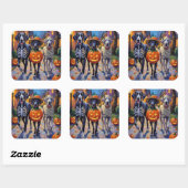 Grote Deen Trick-or-Treating Halloween kostuums Vierkante Sticker (Vel)