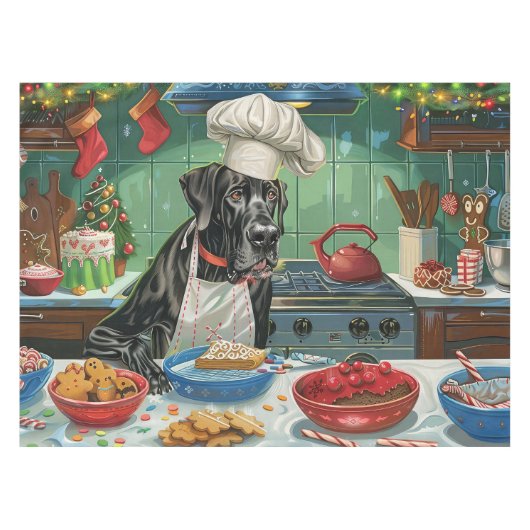 Grote Deen Vakantie Bakken: Feestelijke Kerstmis Tafelkleed (Voorkant (Horizontaal))