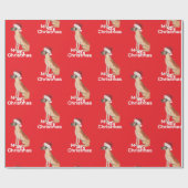 Grote Deen Vakantie Kerstmis Vrolijk Kerstman Hoed Cadeaupapier (Vlak)