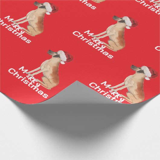Grote Deen Vakantie Kerstmis Vrolijk Kerstman Hoed Cadeaupapier (Hoek)