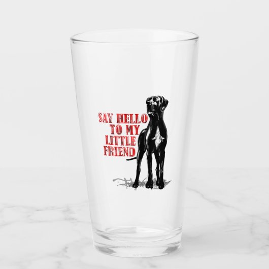 Grote Deen Vriend Grappig Bierglas Glas (Voorkant)