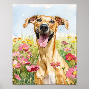 Grote Deen waterverf hond poster muurkunst print