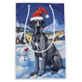 Grote Deen Winter Wonderland Kerstvreugde Medium Cadeauzakje (Voorkant)