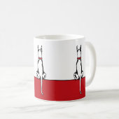 Grote Deen Zit Witte Koffie Mok (Voorkant rechts)