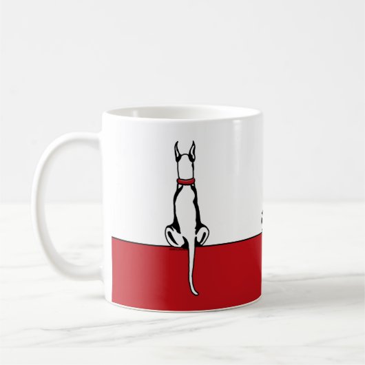 Grote Deen Zit Witte Koffie Mok (Links)