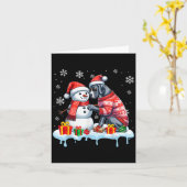 Grote Deen Zonnebril Trui Bouw Sneeuwman Xmas Eige Kaart (Gele Bloem)