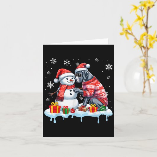 Grote Deen Zonnebril Trui Bouw Sneeuwman Xmas Eige Kaart (Gele Bloem)