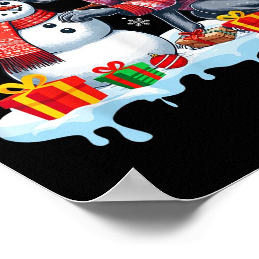 Grote Deen Zonnebril Trui Bouw Sneeuwman Xmas Eige Poster (Hoek)