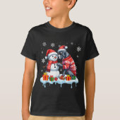 Grote Deen Zonnebril Trui Bouw Sneeuwman Xmas Eige T-shirt (Voorkant)
