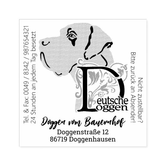 Grote Deense Big Gummistempel Rubberstempel (Afrduk)