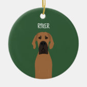 Grote Deense Fawn Dog Keramisch Ornament (Voorkant)
