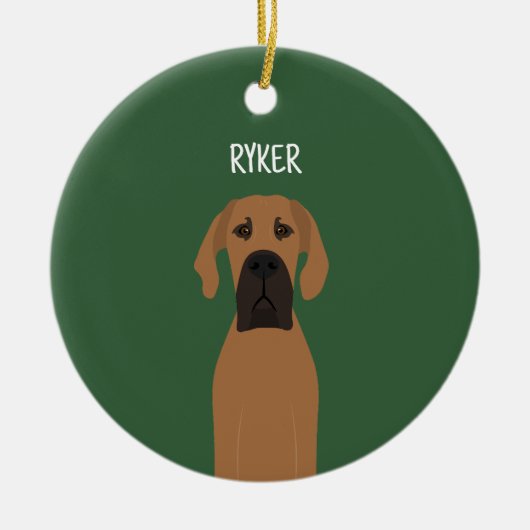 Grote Deense Fawn Dog Keramisch Ornament (Voorkant)