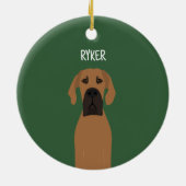 Grote Deense Fawn Dog Keramisch Ornament (Achterkant)