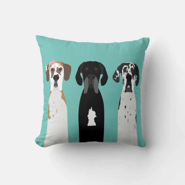 Grote Deense Fawn Dog Kussen (Voorkant)