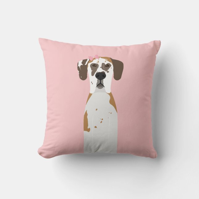 Grote Deense Fawn Dog Kussen (Voorkant)