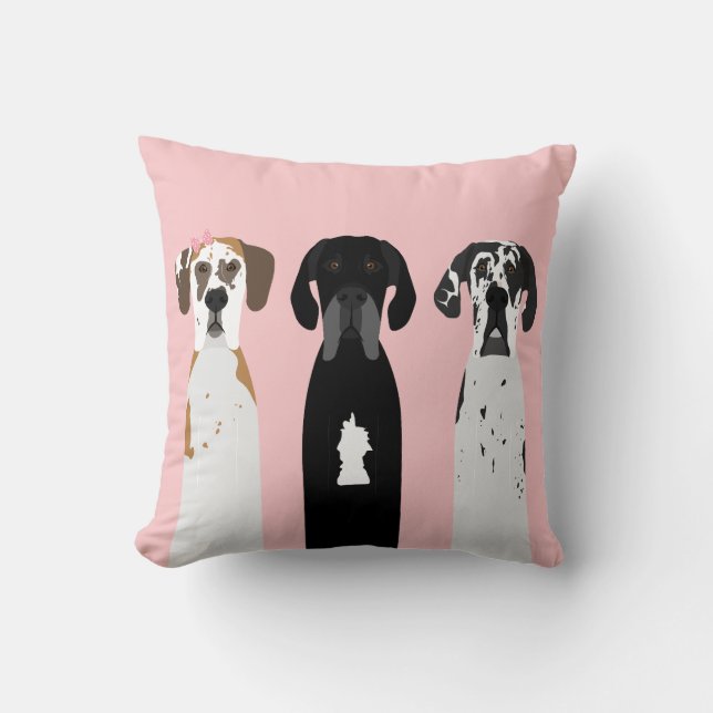 Grote Deense Fawn Dog Kussen (Voorkant)