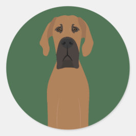 Grote Deense Fawn Dog Ronde Sticker
