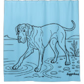Grote Deense Hond Gordijn (Voorkant)