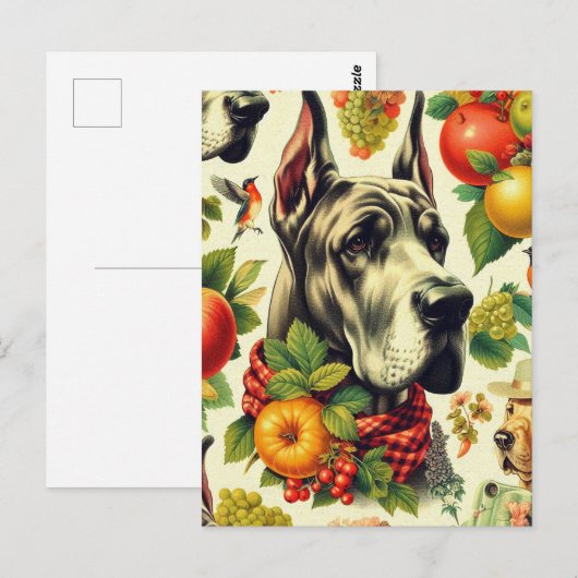  Grote Deense hond illustratie Briefkaart (Voorkant / Achterkant)