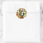 Grote Deense hond illustratie Ronde Sticker (Tas)