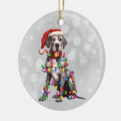 Grote Deense hond in kerstverlichting Keramisch Ornament (Links)