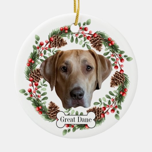 Grote Deense hond Keramisch Ornament (Voorkant)