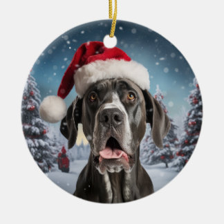 Grote Deense hond kerst aandenken Keramisch Ornament