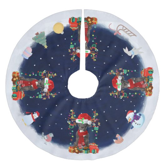 Grote Deense hond laat het sneeuwen Kerstboom Rok (Voorkant)