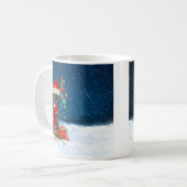 Grote Deense hond met kerstcadeaus Gooi Koffiemok (Voorkant links)