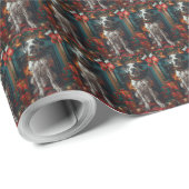 Grote Deense hond met kerstcadeaus open haard Cadeaupapier (Rol Hoek)