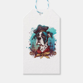 Grote Deense hond piraat Cadeaulabel