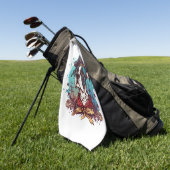 Grote Deense hond piraat Golfhanddoek (Groen)