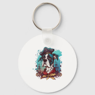 Grote Deense hond piraat Sleutelhanger