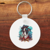 Grote Deense hond piraat Sleutelhanger (Voorkant)